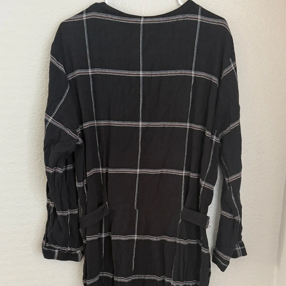 Free people keep it in checkered Sz large L jumpsuit with pockets as seen on TV